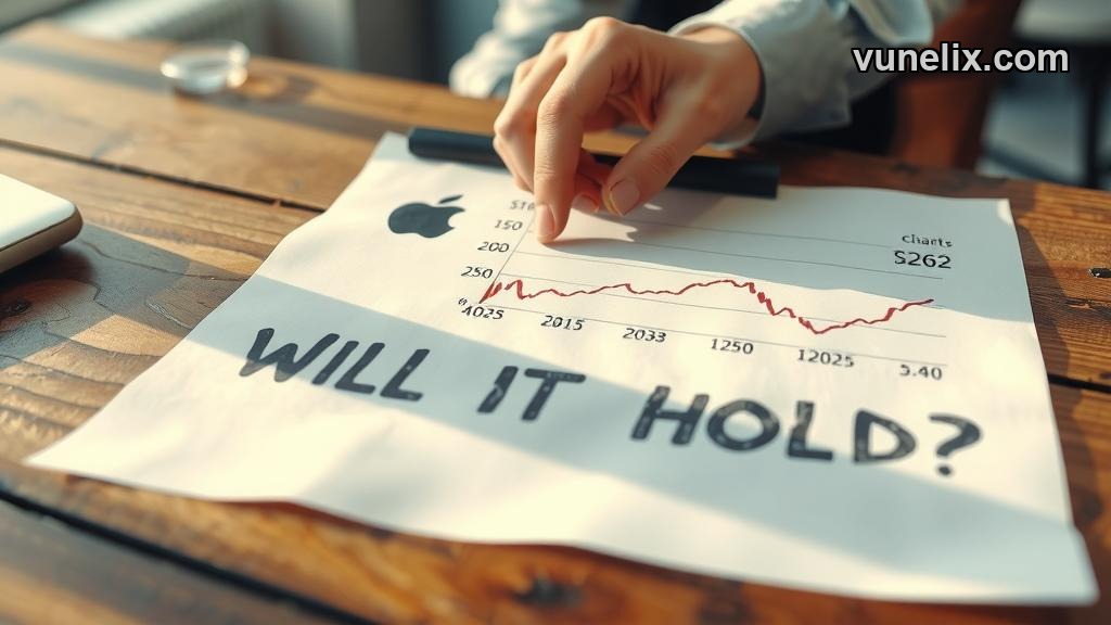 Apple Inc. stock chart analysis showing $262 support level