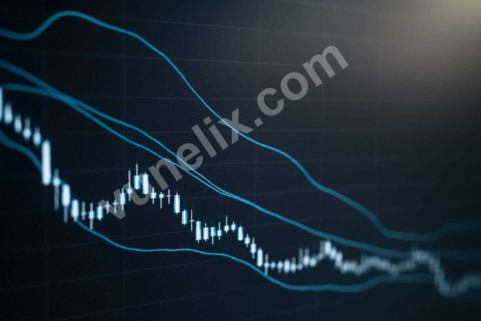 Bollinger Band squeeze pattern on EURUSD price chart