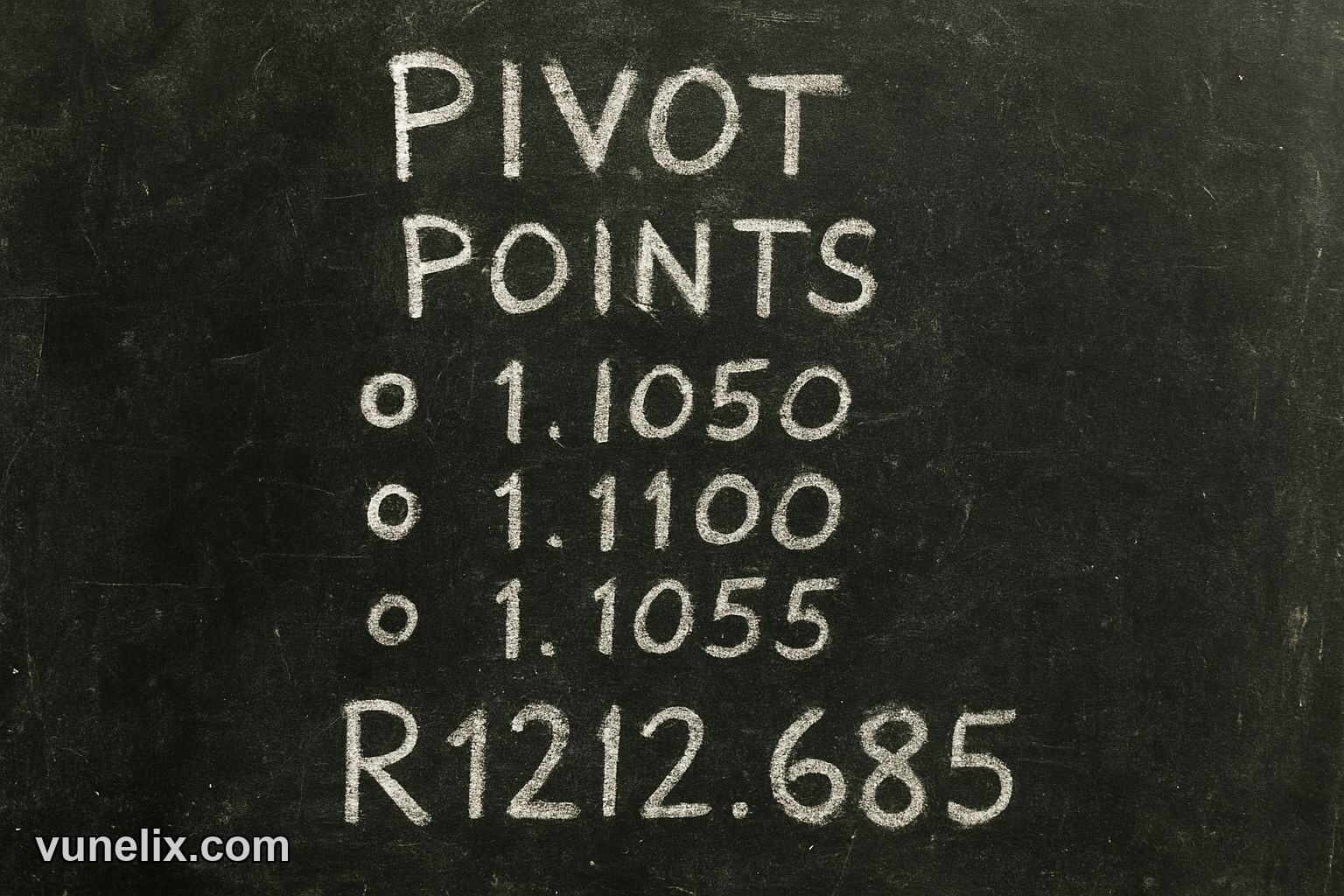 Blackboard showing pivot points, GBP/JPY resistance.