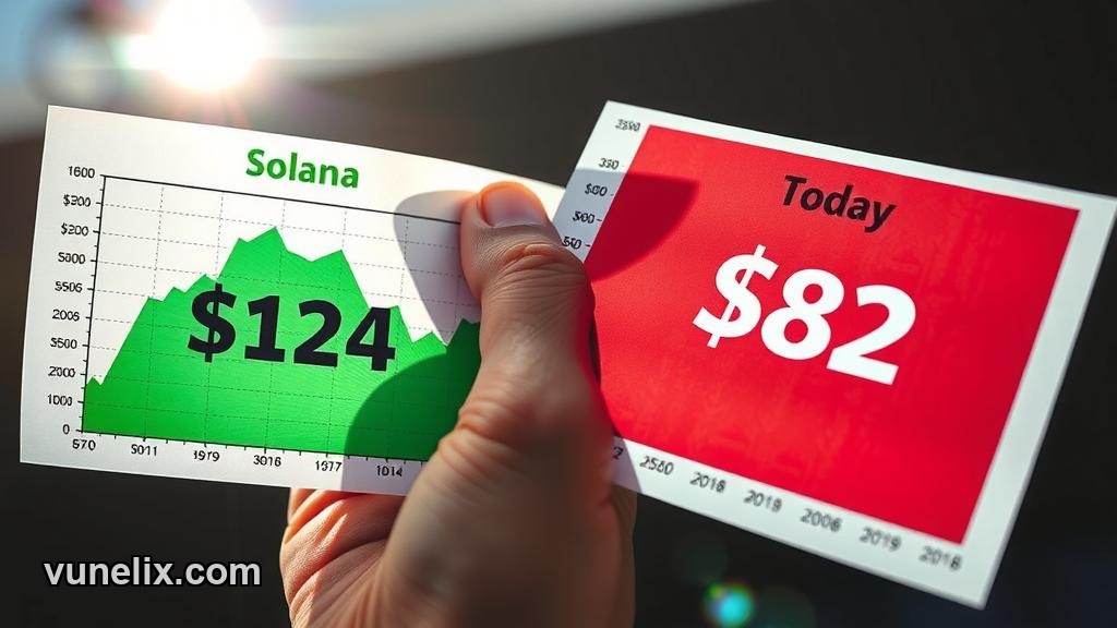 Solana six month price drop comparison visual