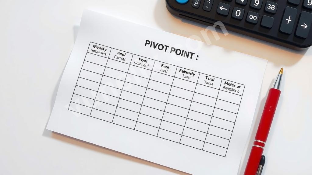 Pivot point levels for USDJPY analysis table