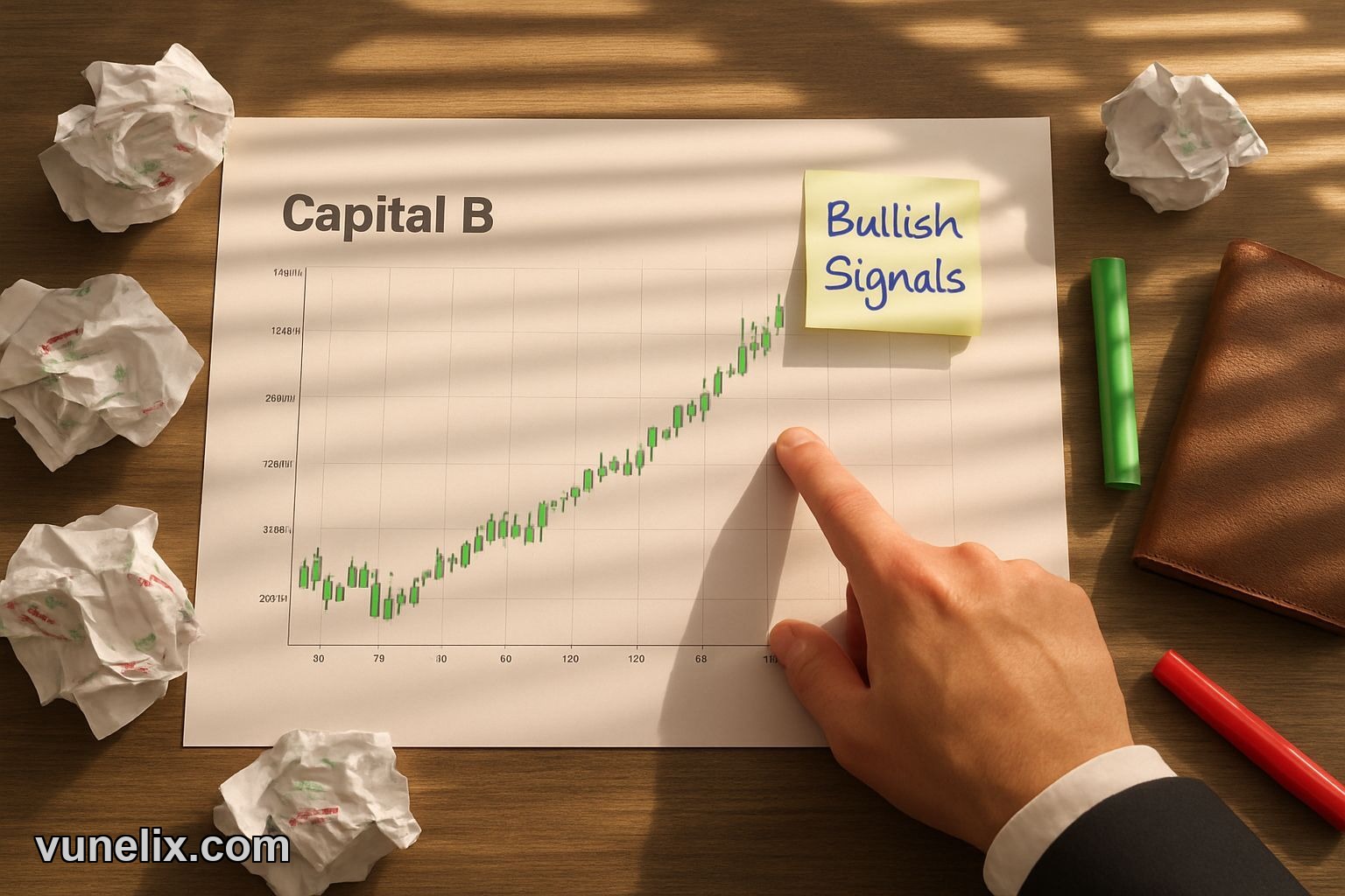 Capital B stock chart with bullish trend