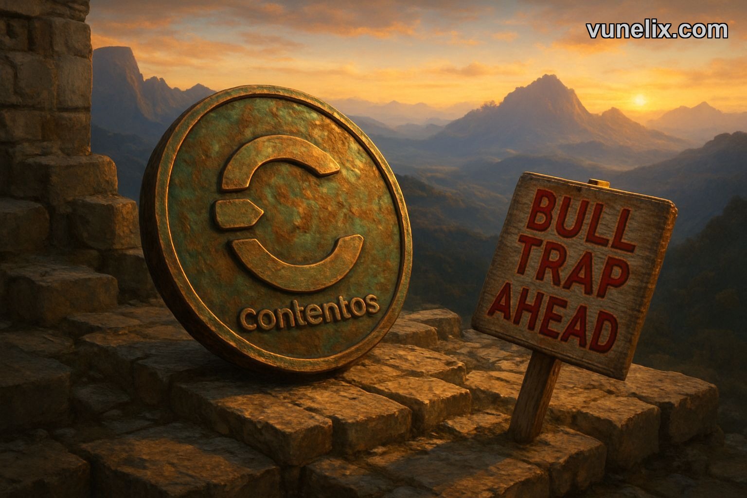 Contentos perpetual contract price prediction showing tangled ticker tape