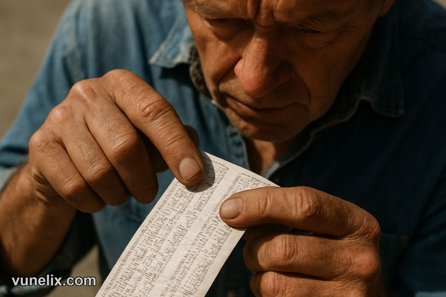 Man pointing at "Is this for real?" on old ticker tape.